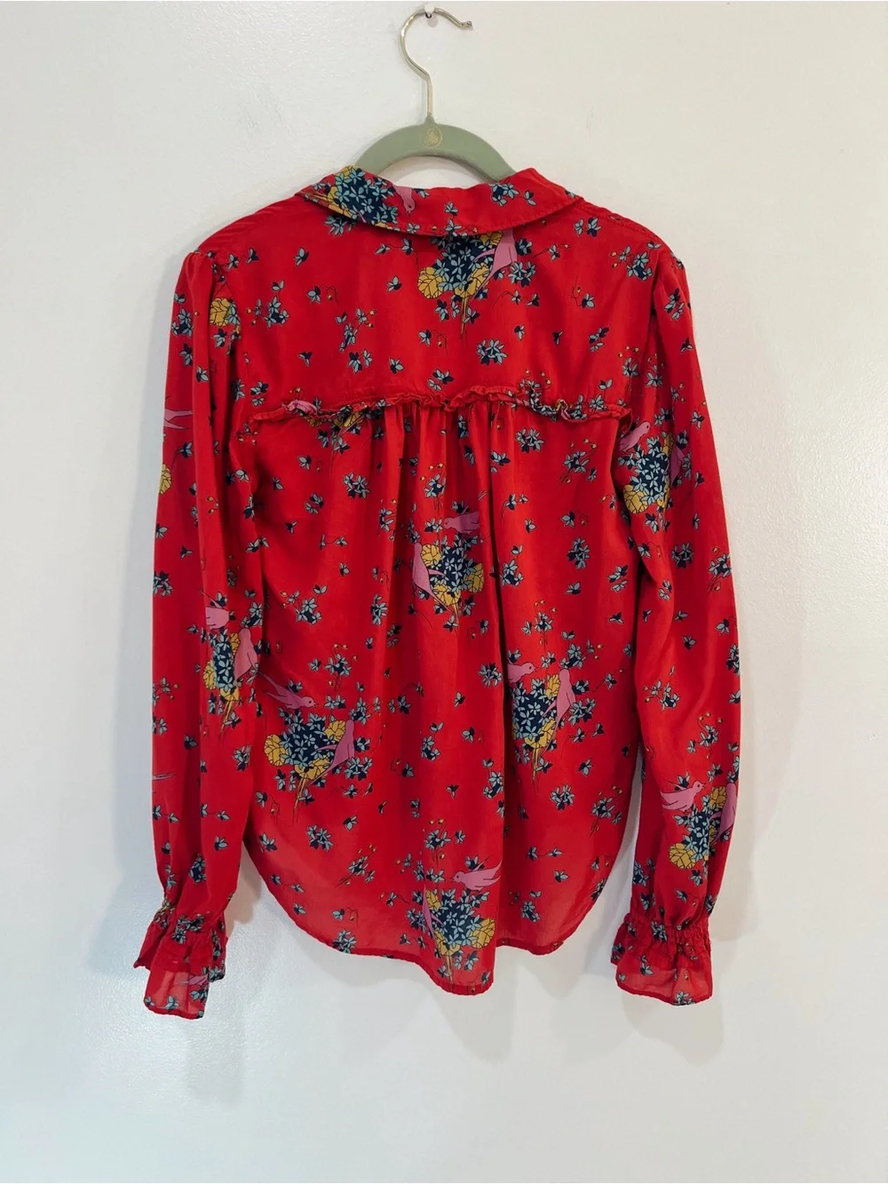 Anthropologie X Maeve Red Fredricka Button Down Top
